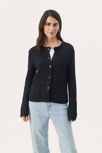 ElmiePW Cardigan Dark Navy