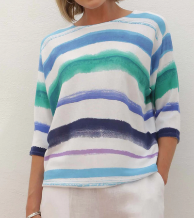 POMODORO CLOTHING STRIPE JUMPER BLUE