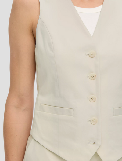 Semi-fitted waistcoat with cotton lining