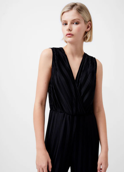 Ronnie Pleated V-Neck Jumpsuit