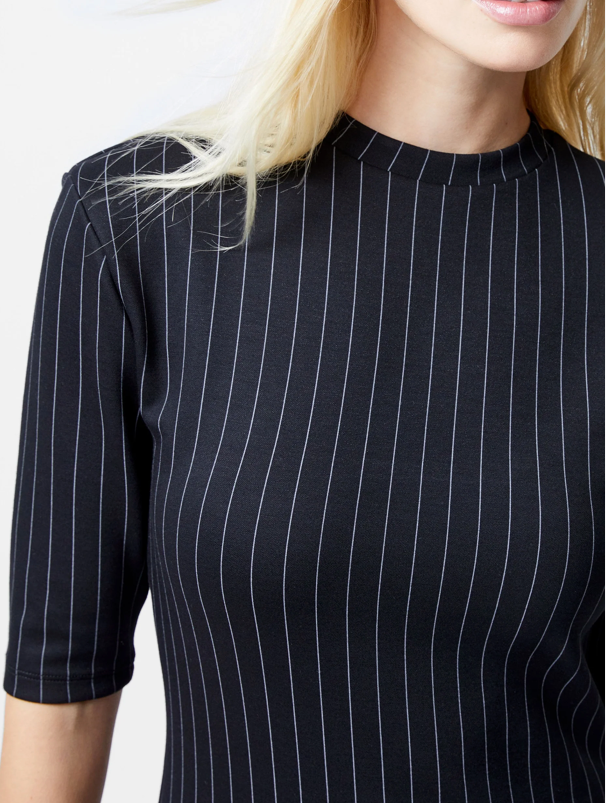 Regina Jersey Pinstripe Shoulder Pad T-Shirt