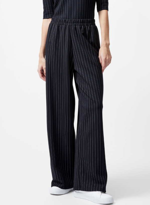 Regina Jersey Pinstripe Wide Leg Trousers