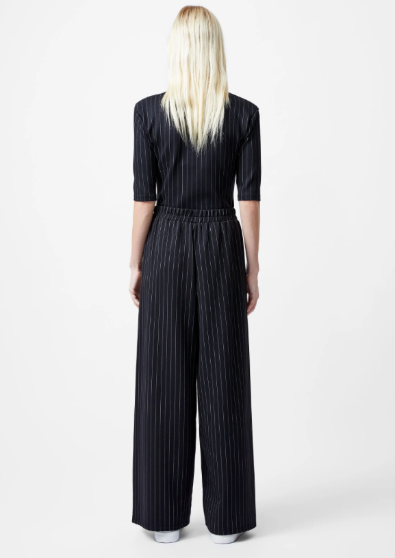 Regina Jersey Pinstripe Wide Leg Trousers