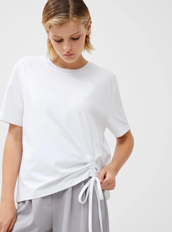 Rallie Cotton Rouched T-Shirt