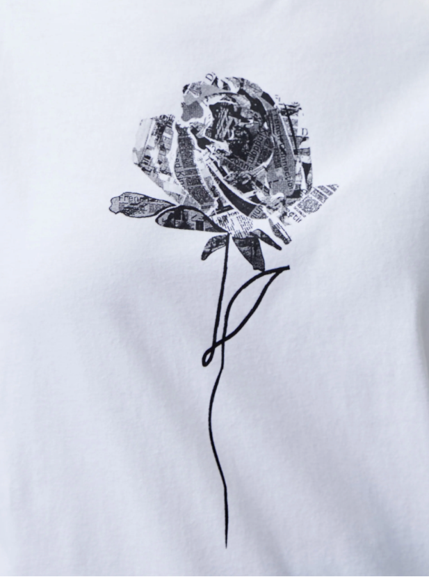 Rose Logo Peached Graphic T-Shirt