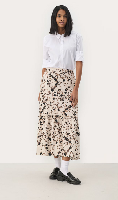 NadeemPW Skirt Neutral Leopard Print