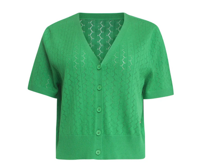 BRIGHT KNITTED SHORT VEST | GREEN