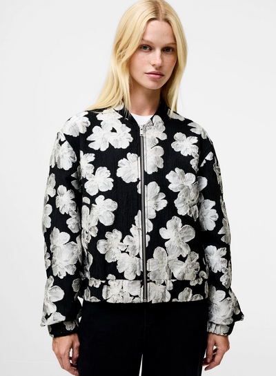 Lora Poly Jacquard Bomber Jacket