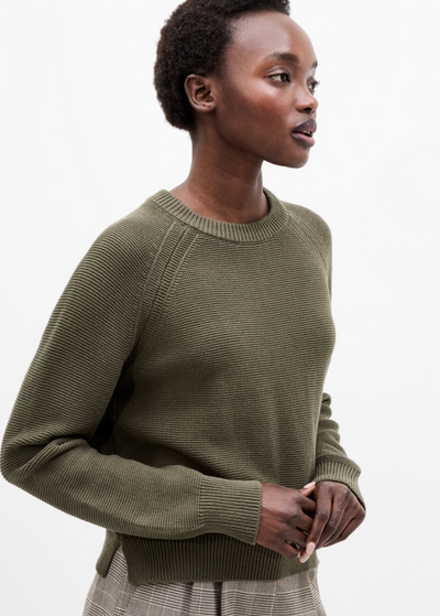 Lily Mozart Crew Neck Jumper Khaki Green