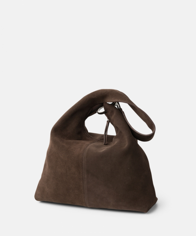 Leather shoulder bag BIBA Jackpot Dark Brown