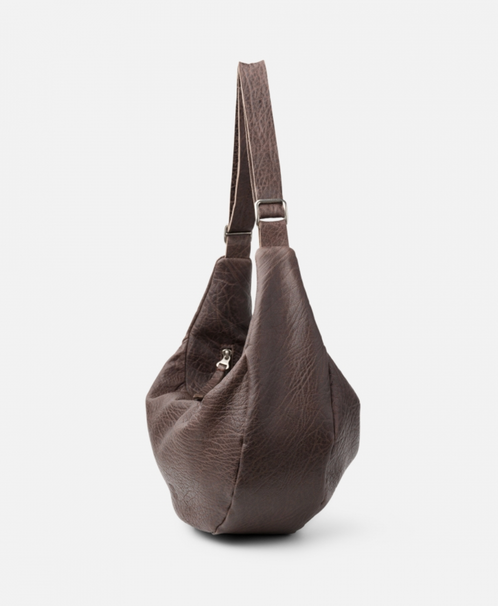 Leather shoulder bag BIBA Bowie West Dark Brown