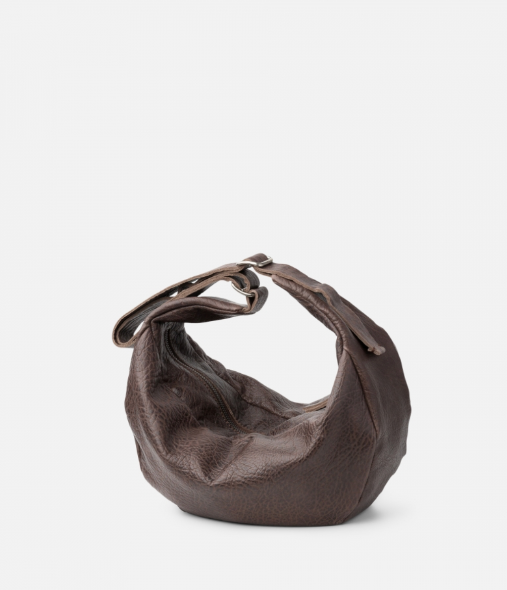 Leather shoulder bag BIBA Bowie West Dark Brown