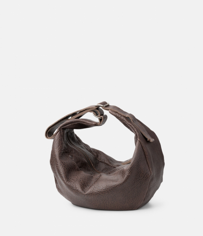 Leather shoulder bag BIBA Bowie West Dark Brown