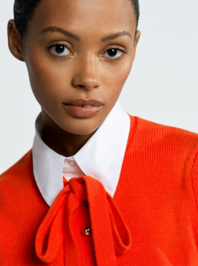 Varli Long Sleeve Tie Neck Cardigan