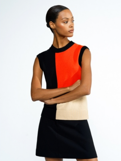 VARLI COLOUR BLOCKING KNIT VEST