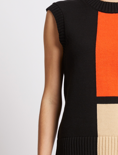 VARLI COLOUR BLOCKING KNIT VEST