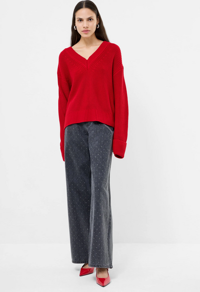 Joss Long Sleeve V Neck Jumper