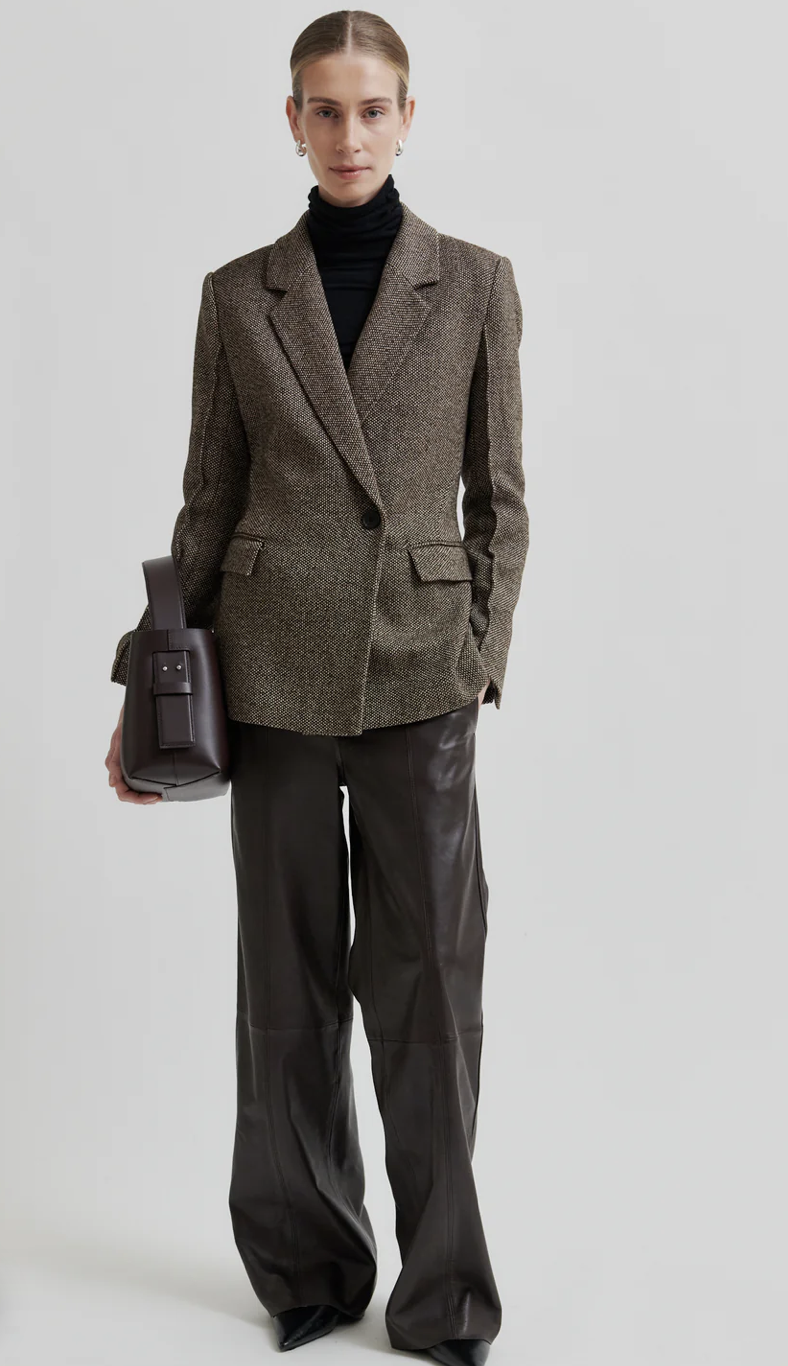Letho Leather Straight Trousers
