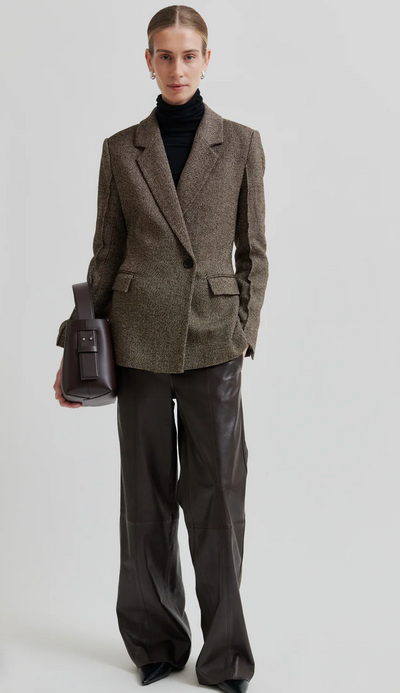Letho Leather Straight Trousers