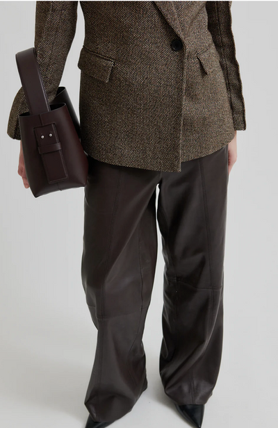 Letho Leather Straight Trousers