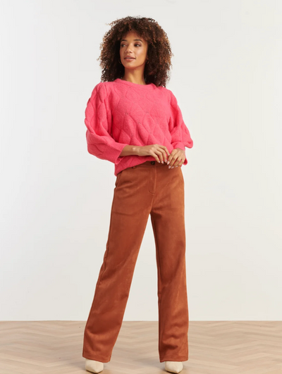 25500 KNITTED LOOSE WOMEN'S SWEATER | CERISE