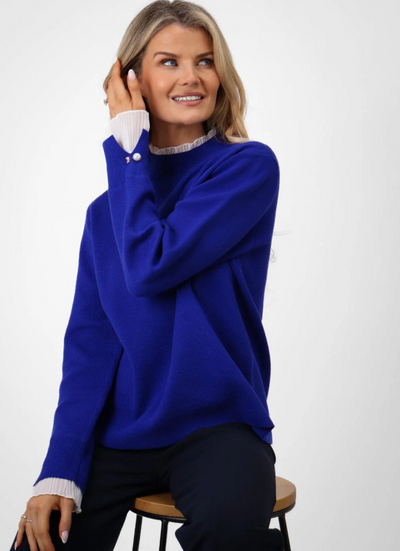 KATE & PIPPA GRACIE KNIT JUMPER IN BLUE