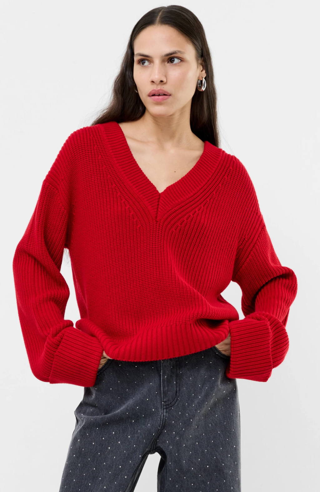 Joss Long Sleeve V Neck Jumper