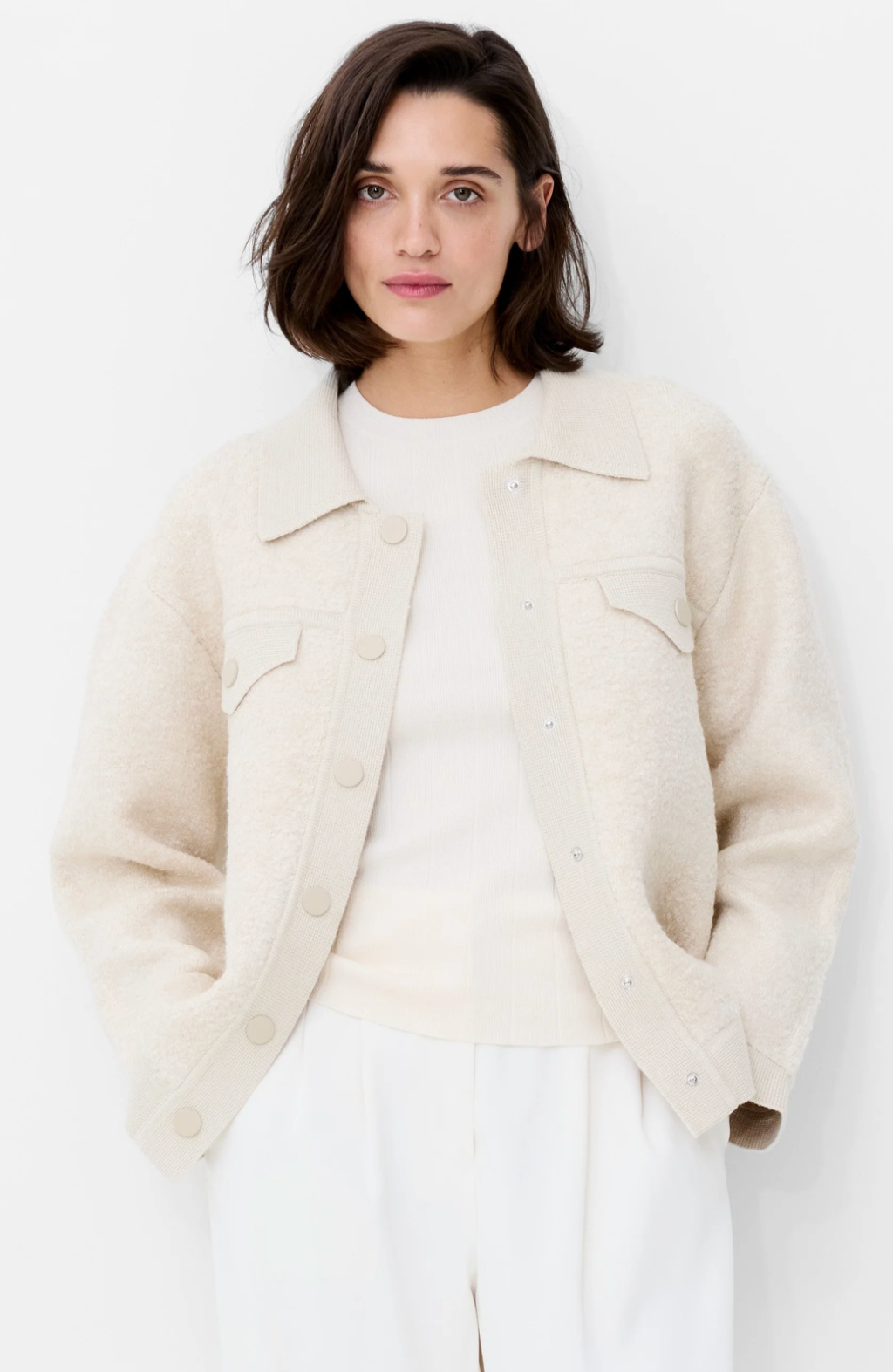 Ramira Long Sleeve Boucle Knit Jacket