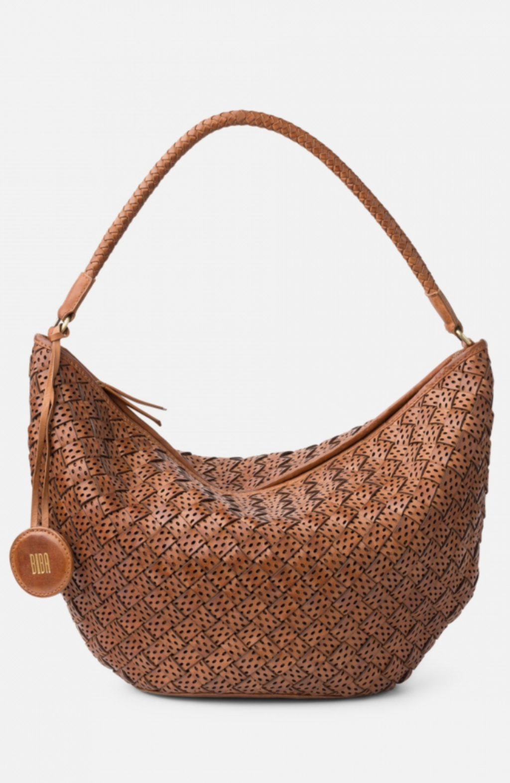 Leather shoulder bag BIBA Monowi Tan