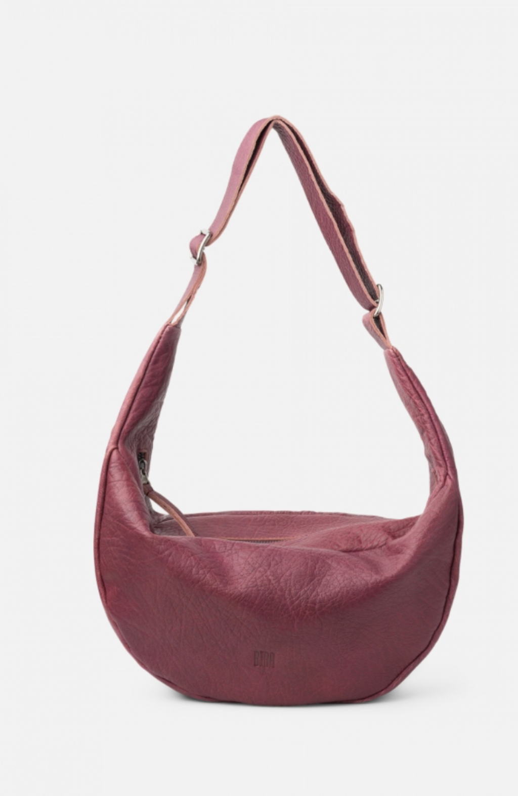 Leather shoulder bag BIBA Bowie West Burgundy