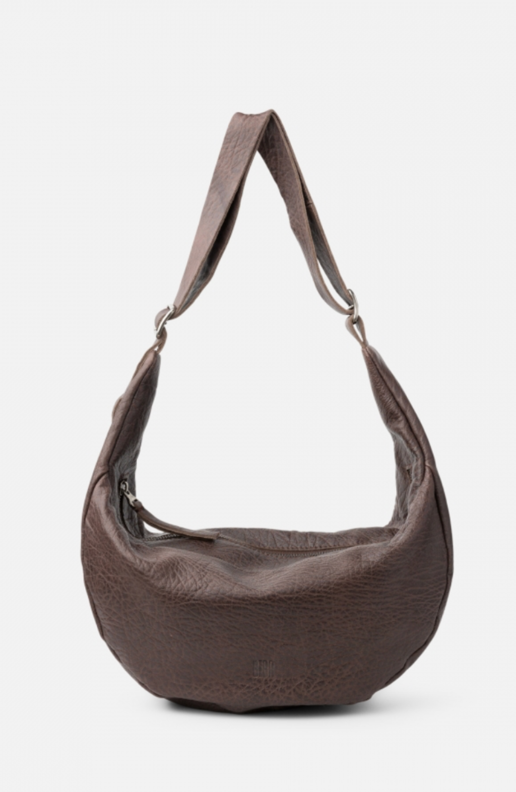 Leather shoulder bag BIBA Bowie West Dark Brown
