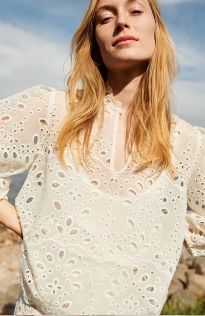 GRETHEPW LACE BLOUSE CREAM