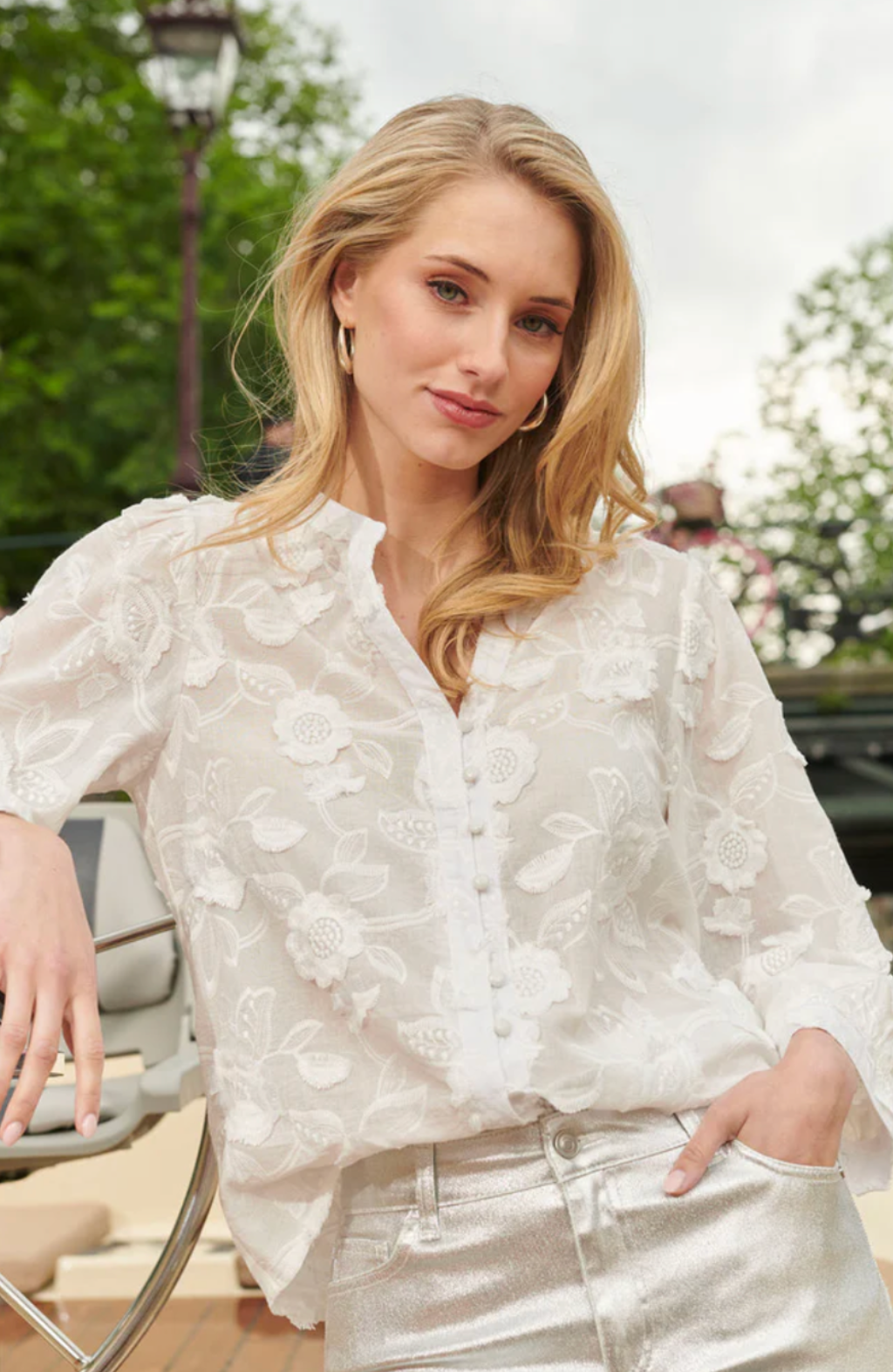 FLOWER BLOUSE | WHITE