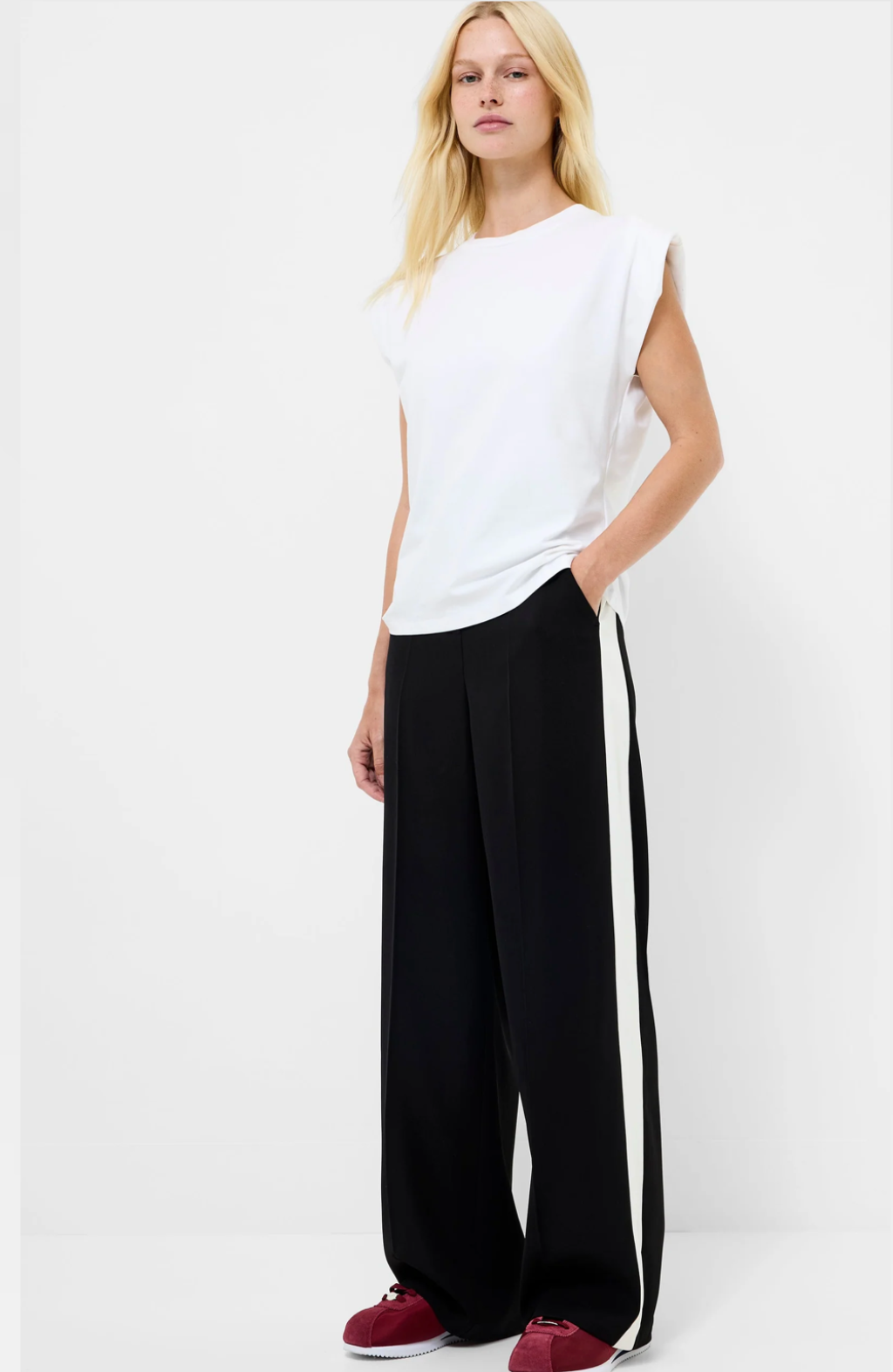 Vinnie Side Stripe Wide Leg Trousers