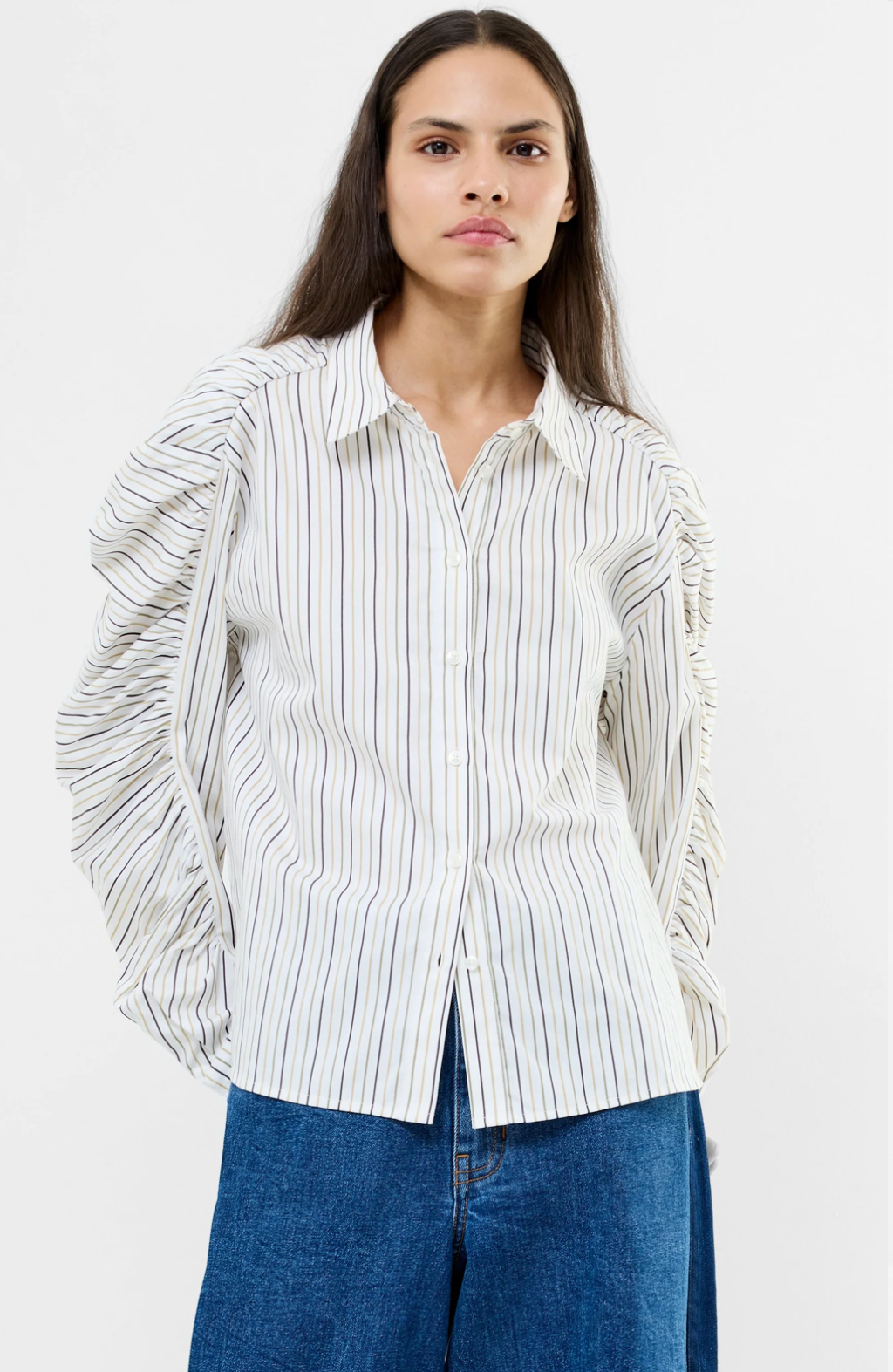 Cambria Stripe Cotton Button Down Shirt