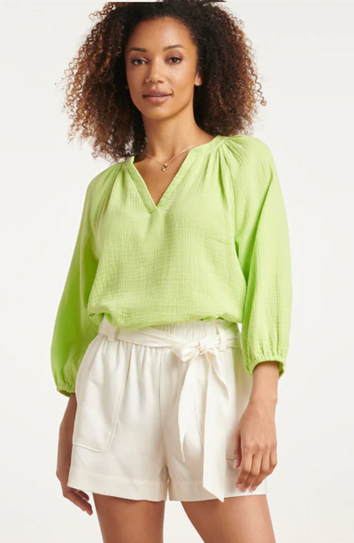 AIRY TOP IN LIME GREEN TETRA