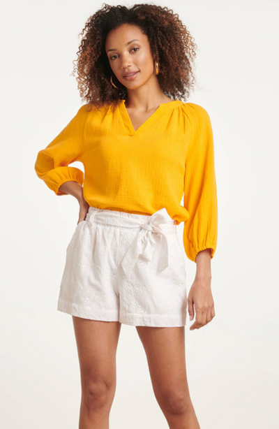 AIRY TOP IN WARM SUNNY YELLOW TETRA