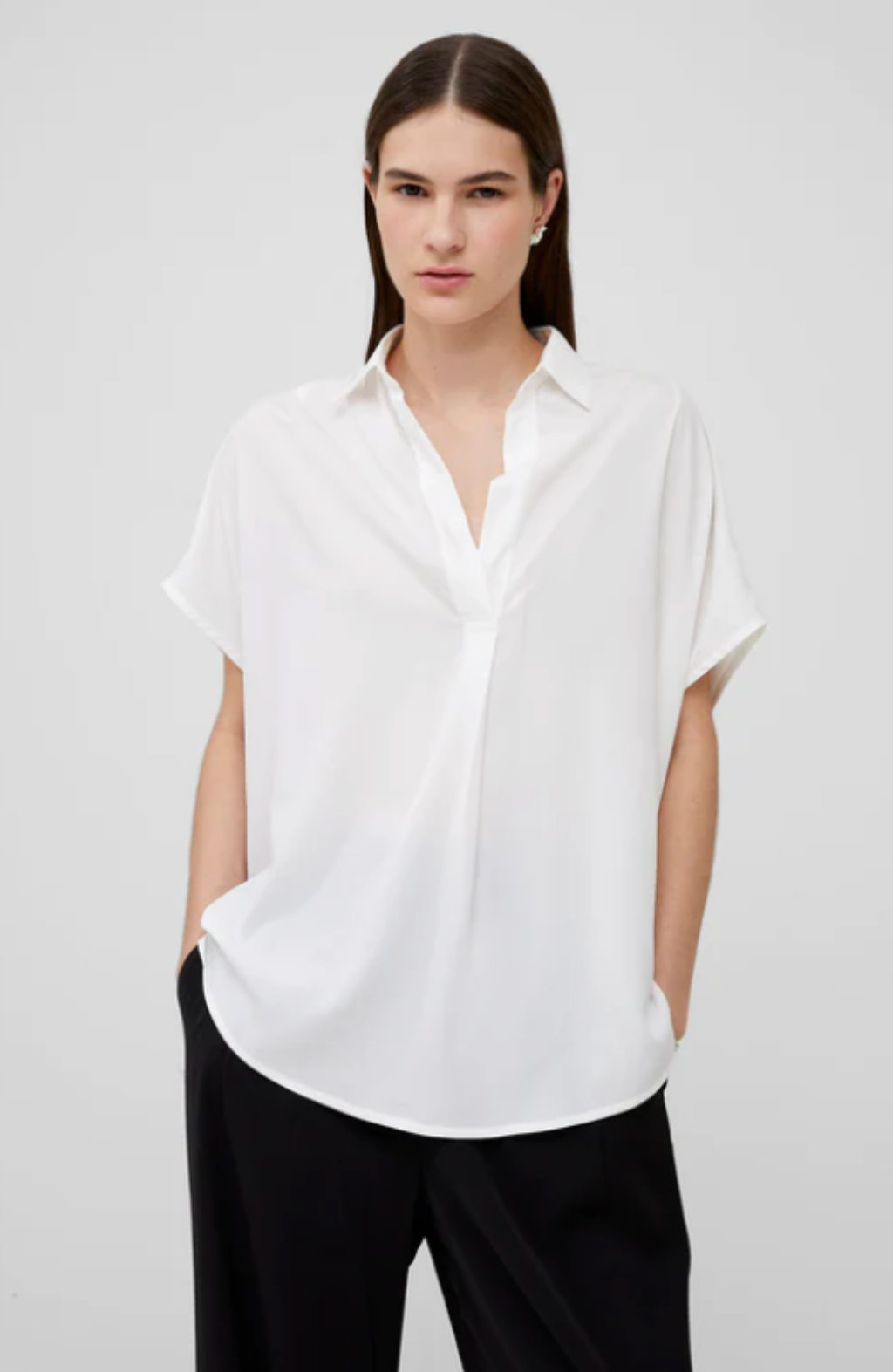 Crepe Light Recycled Popover Shirt