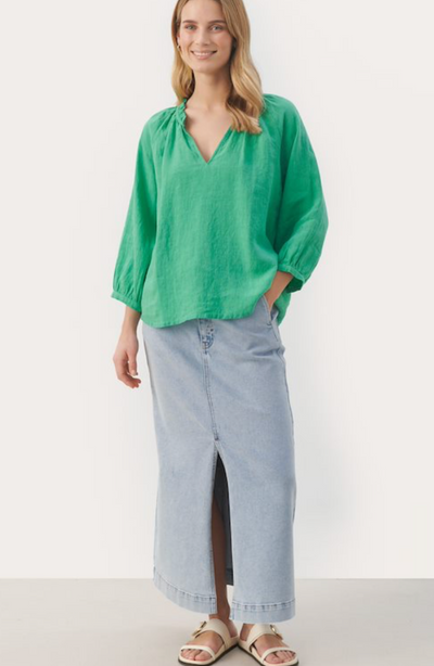 ELODYPW LINEN SHIRT Green