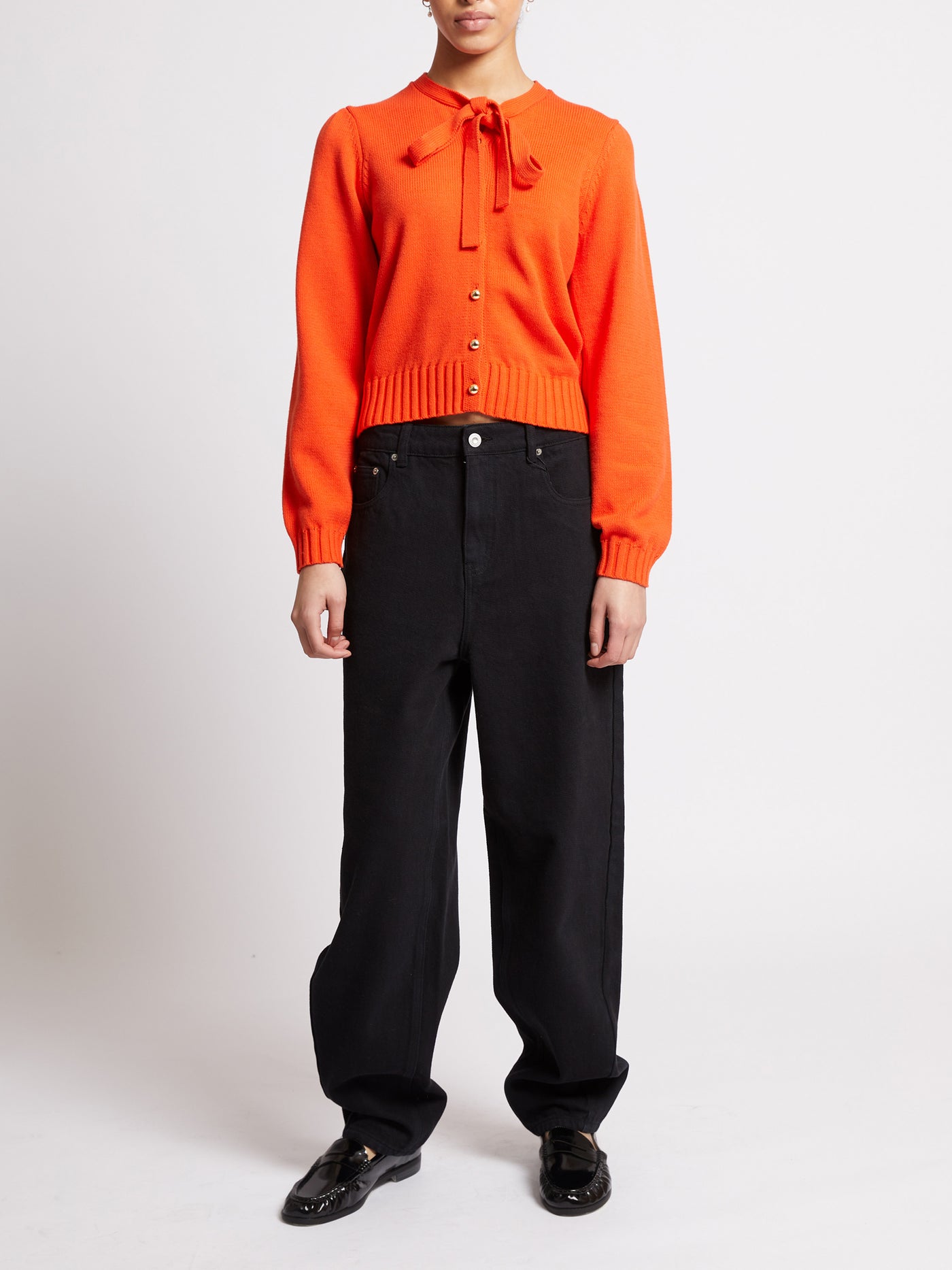 Varli Long Sleeve Tie Neck Cardigan