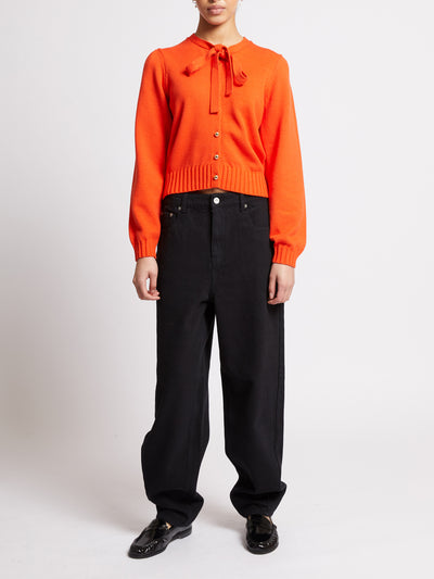 Varli Long Sleeve Tie Neck Cardigan